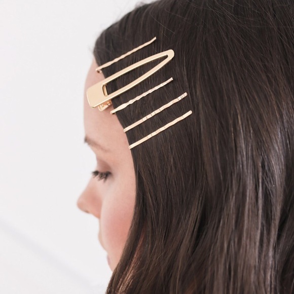 Gold Hair Clip & Gold Bobby Pins Set | Barrettes - Picture 3 of 3